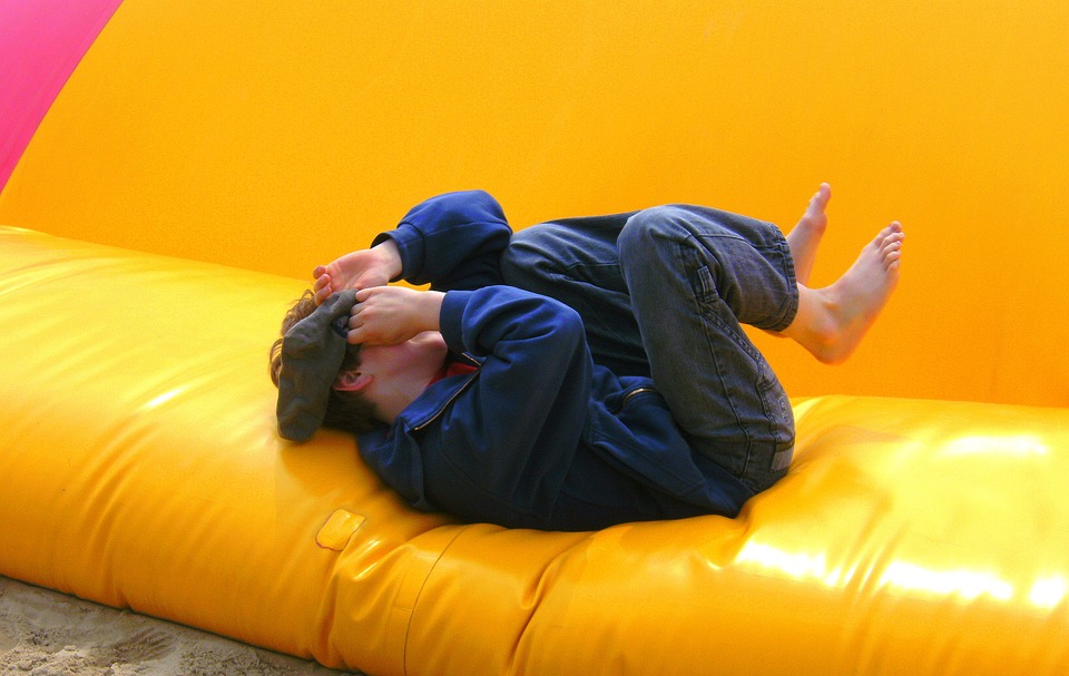 boy on bouncy castle